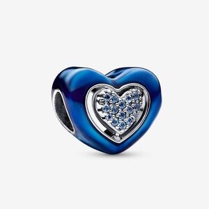 NWOT Blue Spinnable Heart Charm Sterling Silver 925
